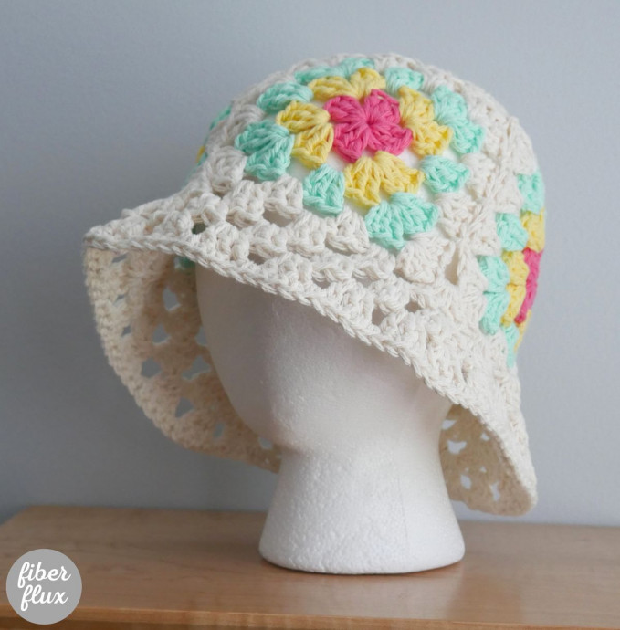 Crochet Granny Square Bucket Hat