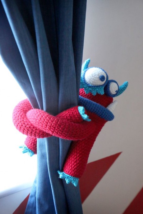 Crochet Monster Curtain Tiebacks