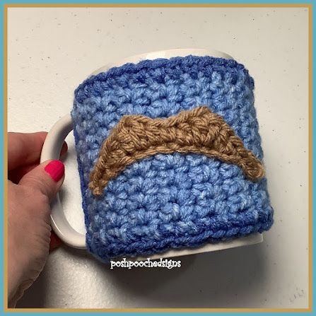 Create a Unique Father's Day Coffee Mug Cozy with Mustache Applique for Dad