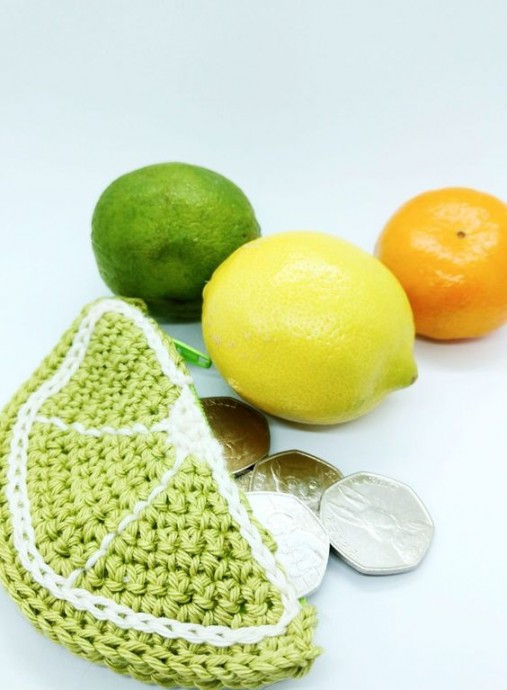 Crochet Lime Coin Purse
