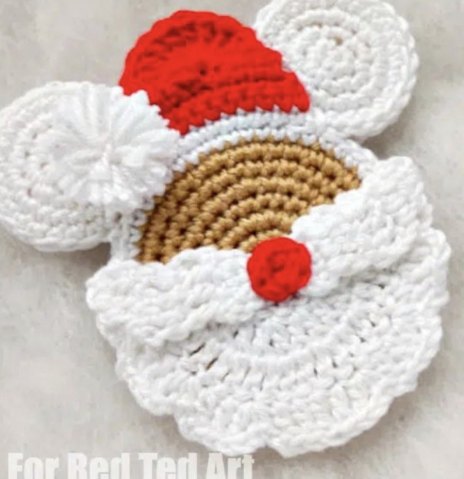 Crochet Santa Mickey Mouse Ornament