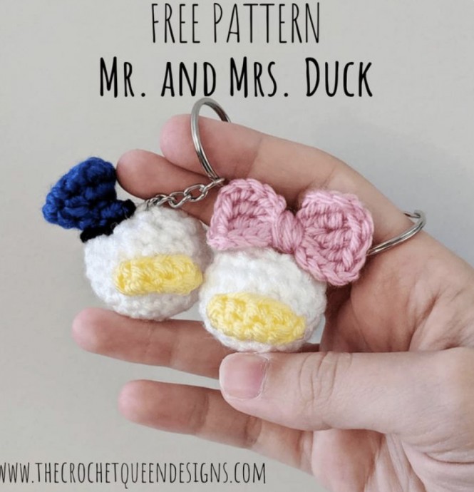 Mr. and Mrs. Duck Keychain