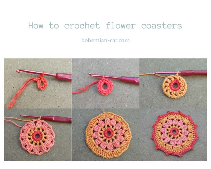 Create Beautiful Floral Coasters with This Easy Crochet Pattern – Perfect for Beginners and Experts