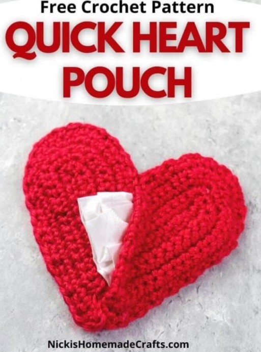 Crochet Heart Pouch (Free Pattern)