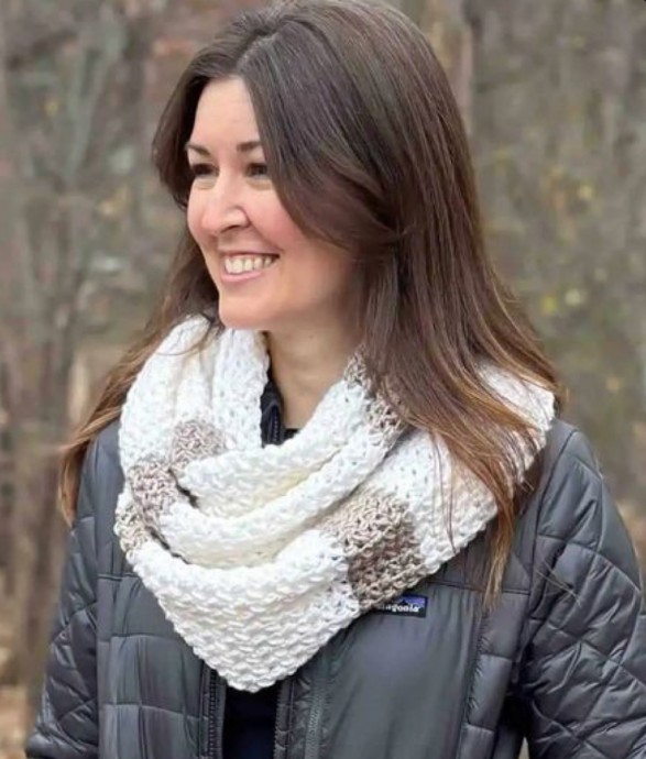 Crochet Textured Infinity Scarf