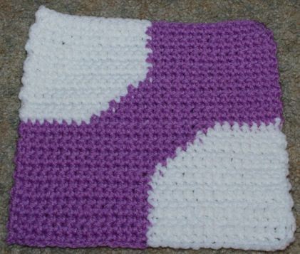 Crochet Row Count Bow Tie Afghan Square