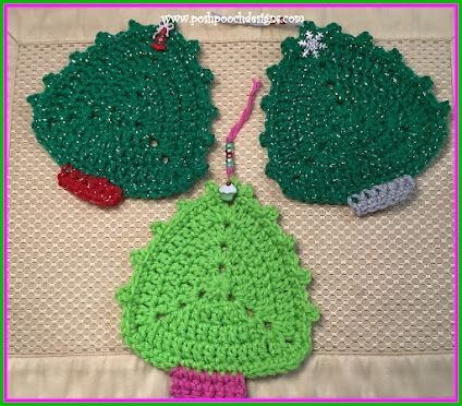 Crochet Christmas Tree Coaster and Ornament