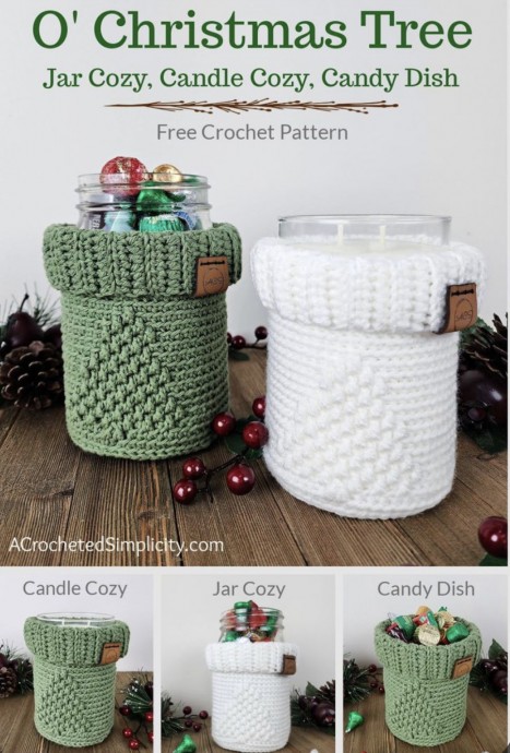 Create a Beautiful Christmas Tree Crochet Mason Jar Cozy for a Festive Home Decoration Create a Beautiful Christmas Tree Crochet Mason Jar Cozy for a Festive Home Decoration