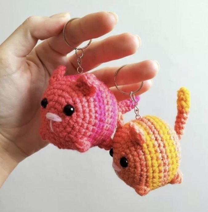 Crochet Cat Keychain