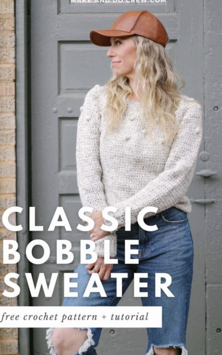 Free Crochet Pattern: Stylish Crew Neck Sweater