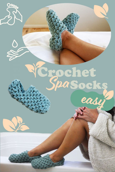 Crochet Cozy Spa Socks - A Perfect Treat for Your Feet! Crochet Cozy Spa Socks - A Perfect Treat for Your Feet!