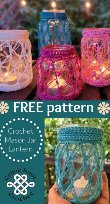 Crochet Mason Jar Lantern