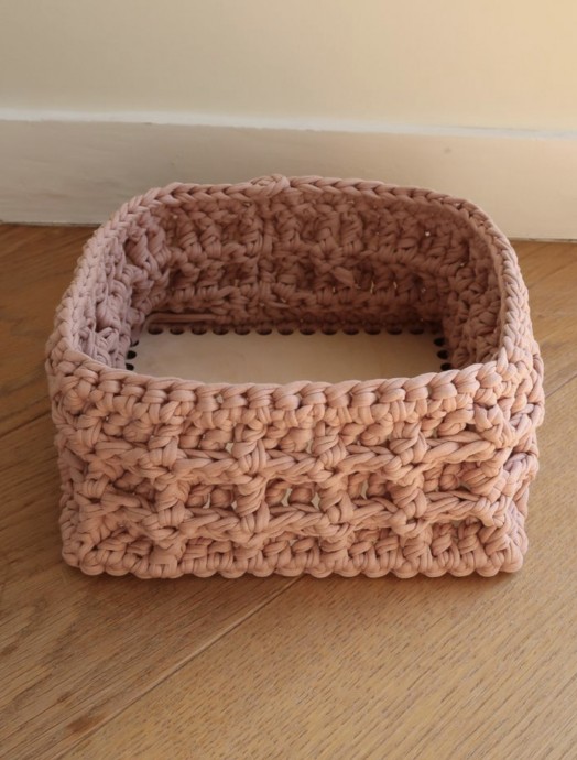 Waffle Stitch Crochet Basket