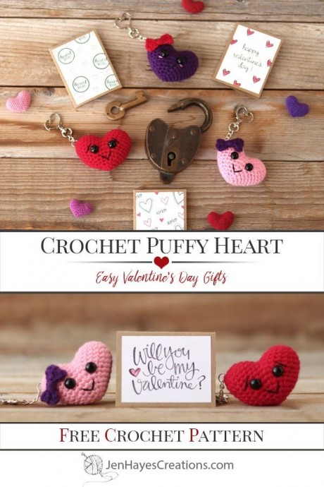 Puffy Heart Keychain