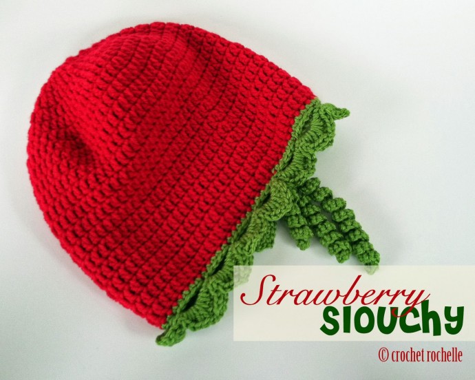 Crochet Strawberry Slouchy Hat