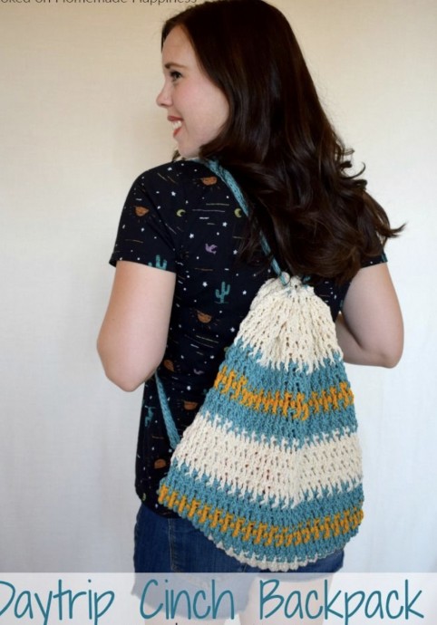 Daytrip Cinch Backpack Crochet Pattern (FREE)