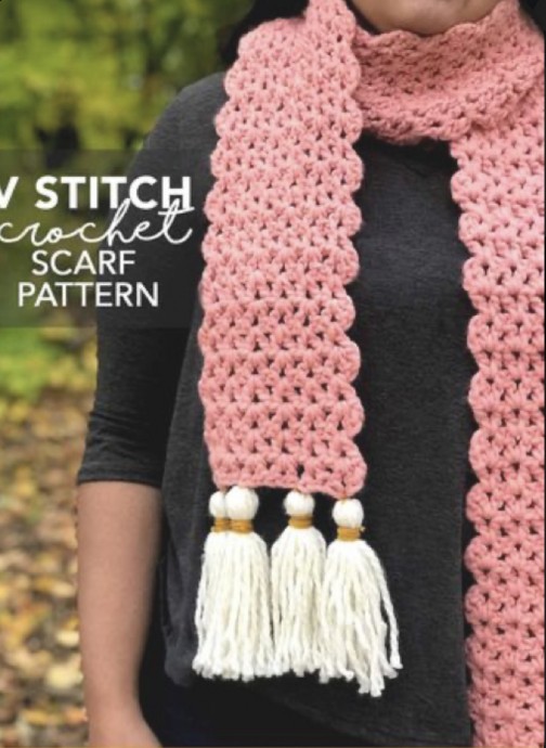 Free V Stitch Crochet Scarf Pattern