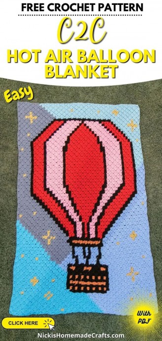 Create a Stunning C2C Hot Air Balloon Blanket with This Easy Crochet Pattern