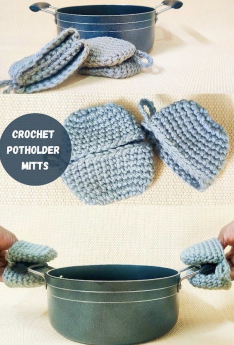 Crochet Potholder Pinch Mitts