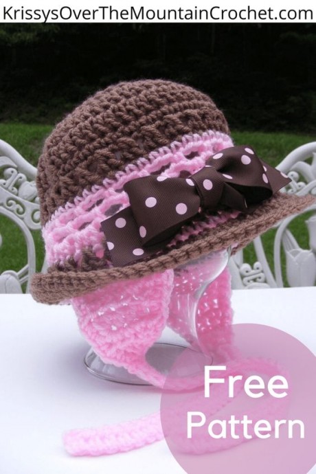 Crochet Earflap Hat with Rolled Brim