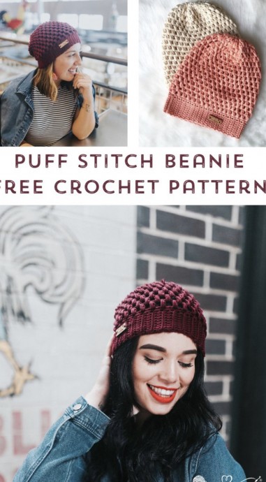 Crochet Helix Puff Stitch Hat (Free Pattern)