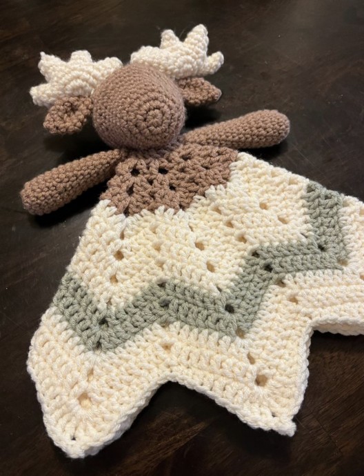 Miles the Moose Crochet Lovey