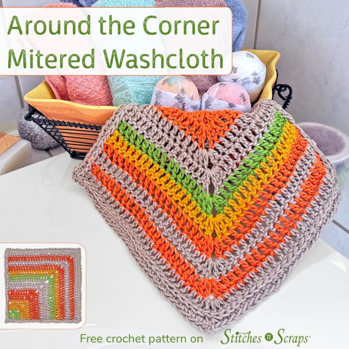Enhance Your Kitchen with the Charming Crochet Around the Corner Mitered Square Washcloth Enhance Your Kitchen with the Charming Crochet Around the Corner Mitered Square Washcloth