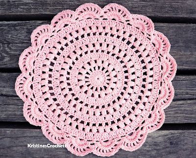 Crochet Puff Stitch Round Doily Placemat