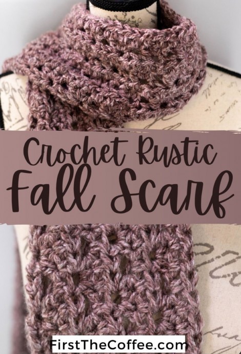Crochet Rustic Fall Scarf (Free Pattern)