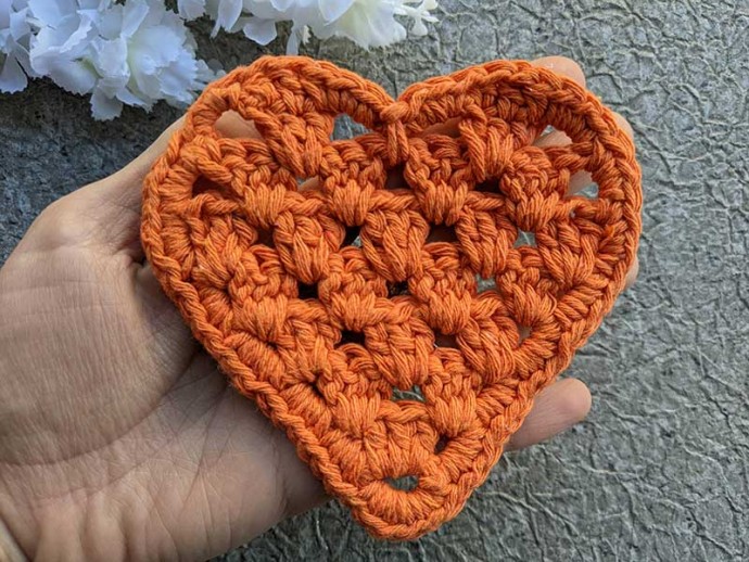 Crochet Lace Heart Coaster