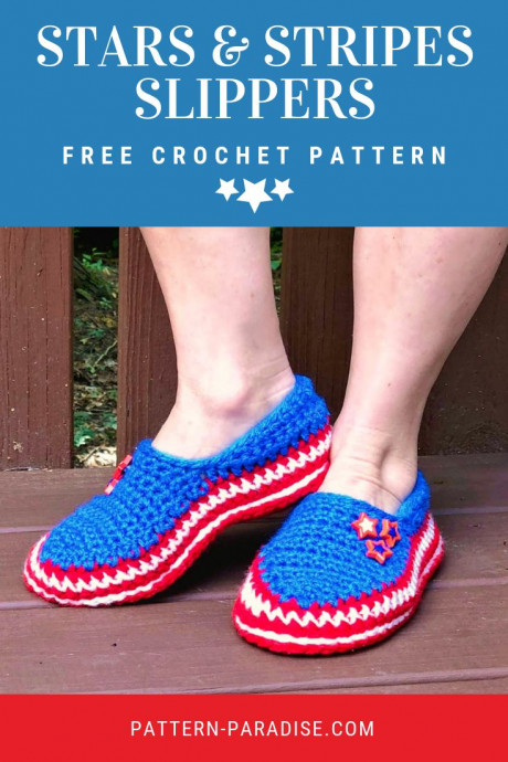 Cozy Crochet Stars and Stripes Slippers: A Fun and Festive Footwear Idea
