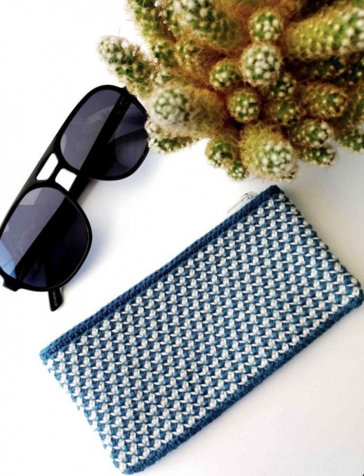 Crochet Zipper Pouch For Sunglasses