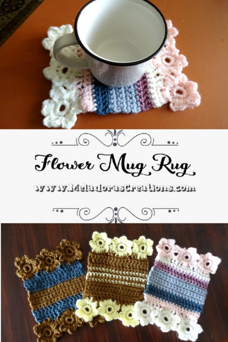 Create Your Charming Crochet Flower Mug Rug for a Cozy Coffee Experience