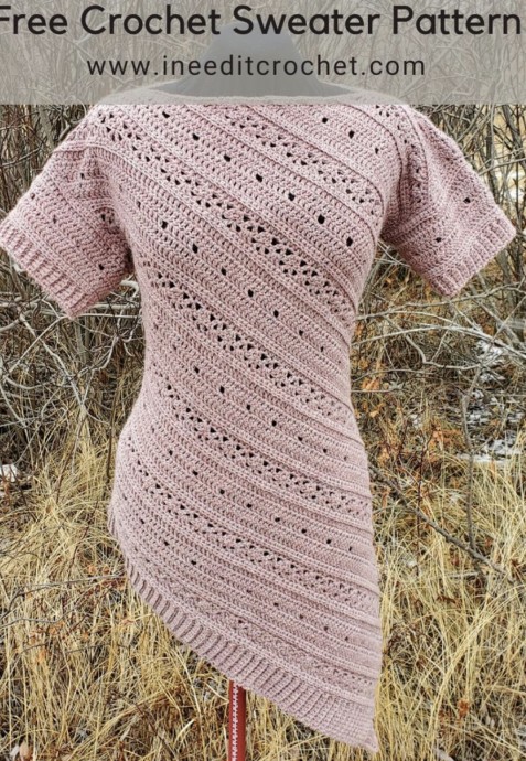 Tilted Tunic Crochet Sweater Pattern
