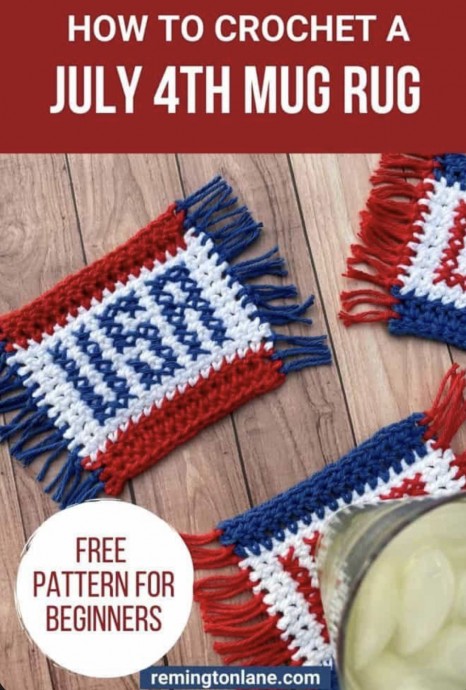 USA Mug Rug - Free Crochet Pattern