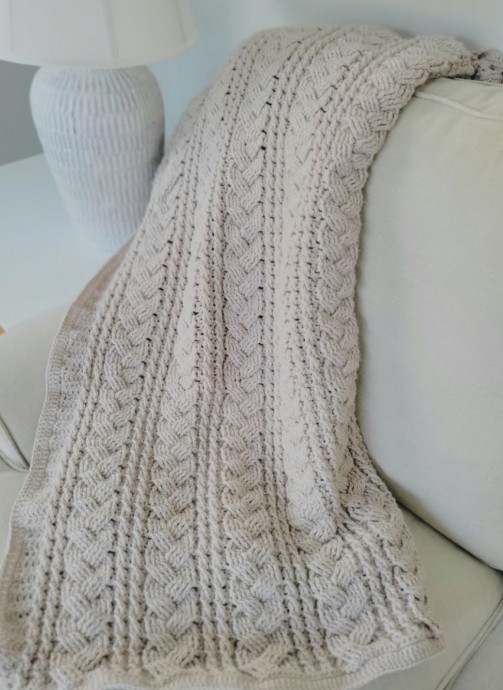 The Cable Throw Free Crochet Pattern
