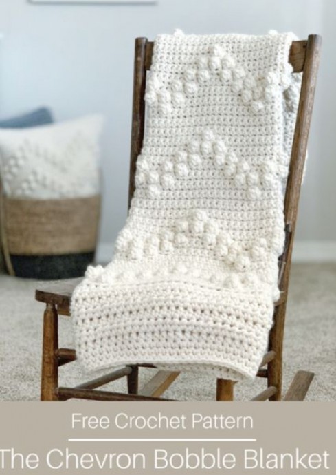 Crochet Chevron Bobble Blanket (Free Pattern)