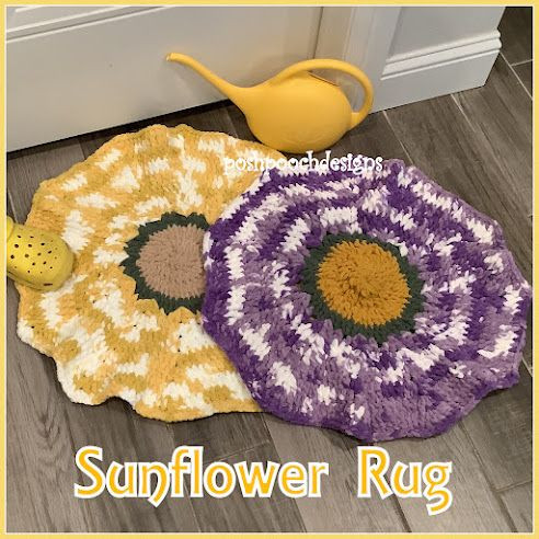 Crochet Sunflower Rug