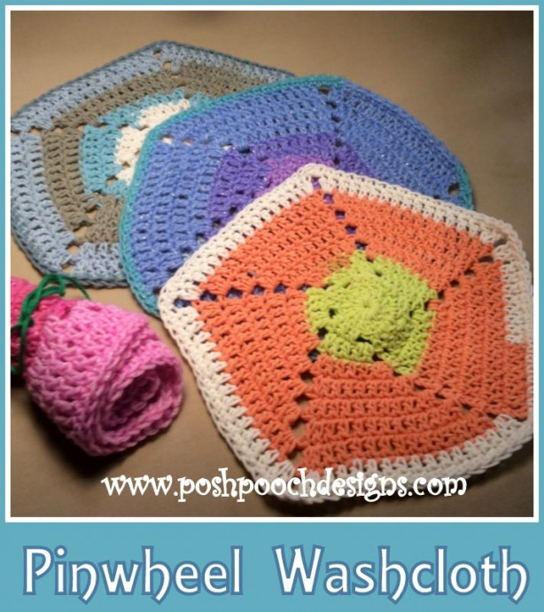 Crochet Pinwheel Washcloth Crochet Pinwheel Washcloth