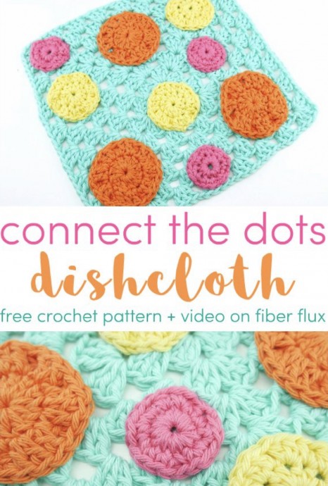 Connect The Dots Dishcloth Free Crochet Pattern