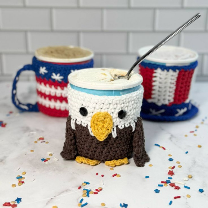 Create Your Own Crochet Americana Ice Cream Cozy for a Fun Summer Treat