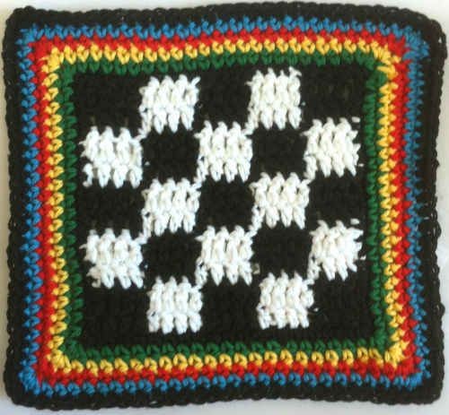 Crochet Nascar Dishcloth
