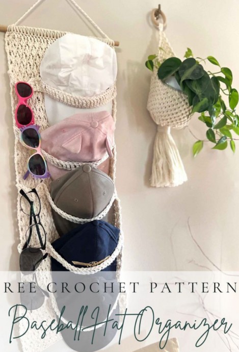 Crochet Baseball Hat Organizer