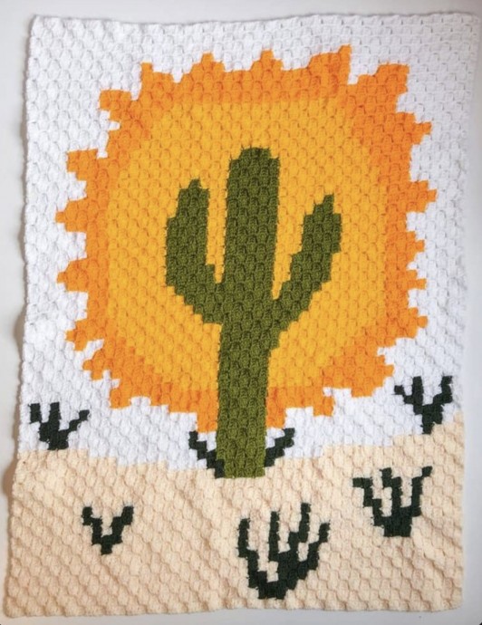 Crochet Cactus Blanket