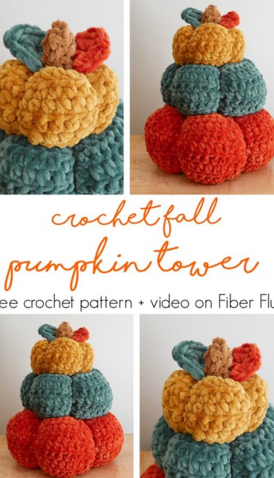 Crochet Fall Pumpkin Tower (Free Pattern)