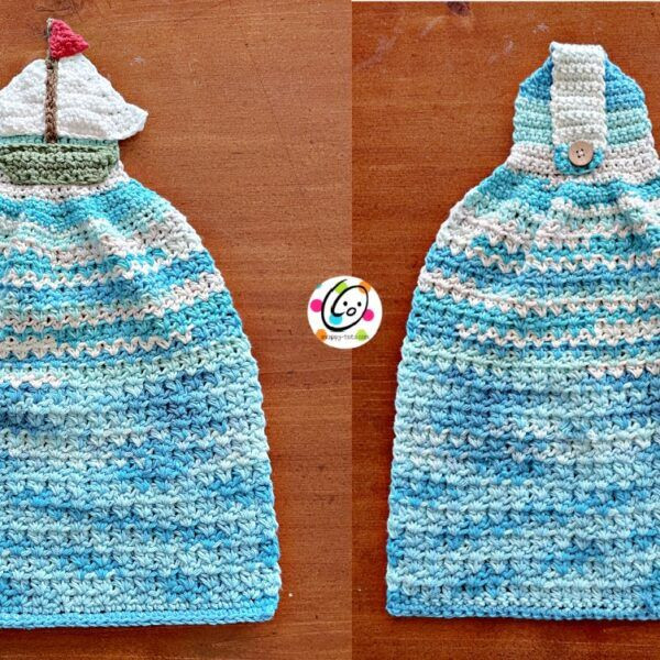 Crochet Sailboat Hanging Towel