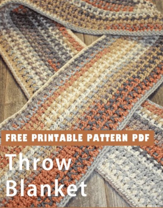 Crochet Variegated Stripe Scarf (Free Pattern)