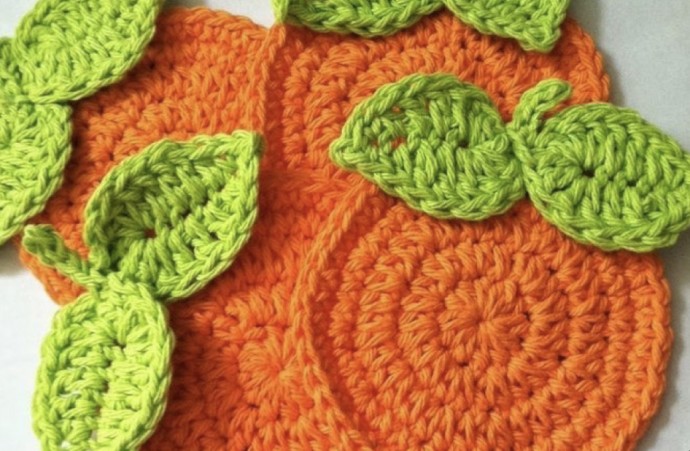 Crochet Orange Coaster Set (Free Pattern)