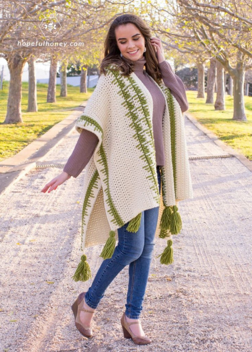 Crochet Olivine Ruana