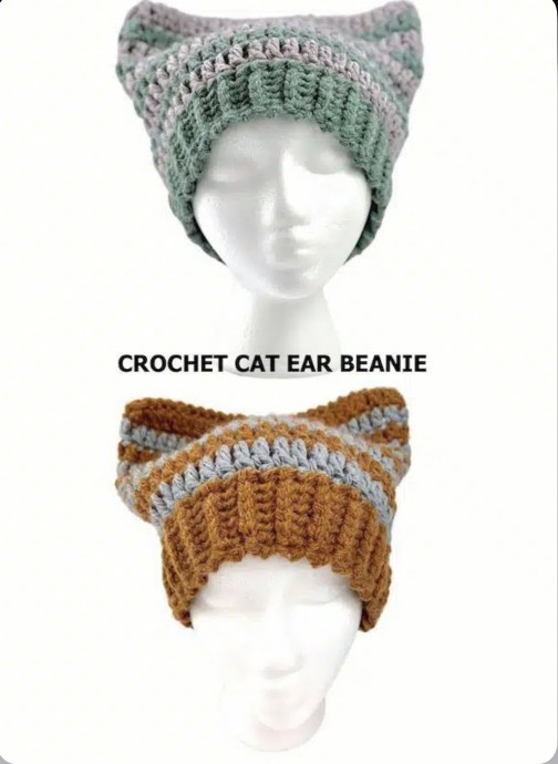 FREE CROCHET CAT EARS HAT PATTERN